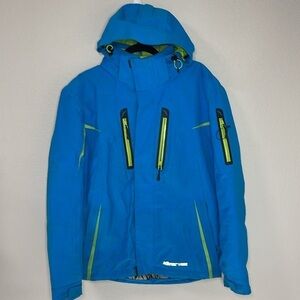 V3TEC Men's Breathable Waterproof Windproof Jacket Blue Green Size Medium M